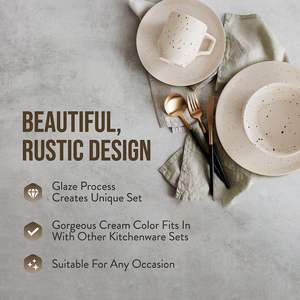 Set of 16 Eco-Friendly Porcelain Tableware Luxury White with <b>Black</b> Dots Design Classic Cup Kit and <b>Plate</b> Set for Hotels - Product Image 3