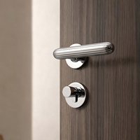Serrure de porte intérieure chromée pour chambre, silencieuse, avec poignée symétrique et mécanisme de levier d'entrée pour usage domestique