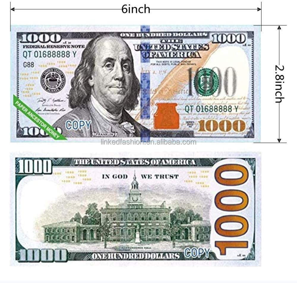 Предок деньги 240 шт бумажные небесные банкноты призрак Деньги Доллар США (US $1000) для похорон, укрепить соединение