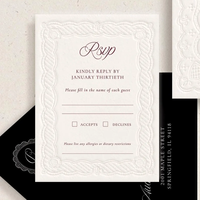 Invitaciones de Boda con Diseño en Relieve Tipo Encaje, Juego de Papelería Moderna con Impresión Tipográfica, Relieve Ciego, Invitaciones Elegantes y Modernas