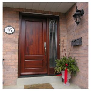 Prima bán buôn Antique nhôm vô hình bằng gỗ PVC kết thúc cửa đơn lá Composite gỗ cửa nhà để xe - Product Image 2