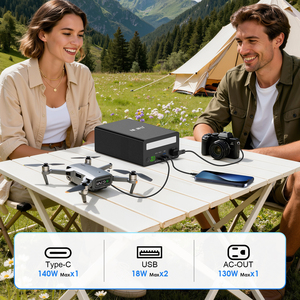 Nouvelle Conception 2026 – Batterie Externe 160000 mAh de Qualité Supérieure, <span class=keywords><strong>Chargeur</strong></span> Portable 140W, Bloc d'Alimentation 110V avec Lampe Torche 3W pour Ordinateur Portable et MacBook - Product Image 3