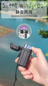 Encendedor de Cigarrillos Recargable por USB, Diseño Clásico Flexible de 360°, Resistente al Agua, de Metal/ABS, para Acampar al Aire Libre, Viajar y Encender Velas - Product Image 2