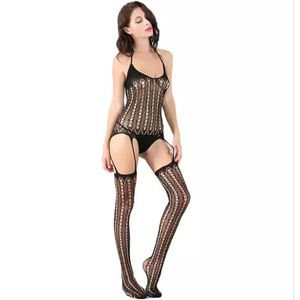 Großhandel Hersteller Open Pussy Net Plus Size Langarm Body stocking - Product Image 4