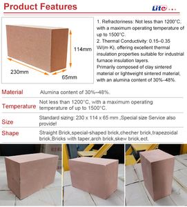 Hiệu suất cách nhiệt tốt chịu nhiệt chịu lửa đất sét cách nhiệt gạch cho Lò thủy tinh - Product Image 4