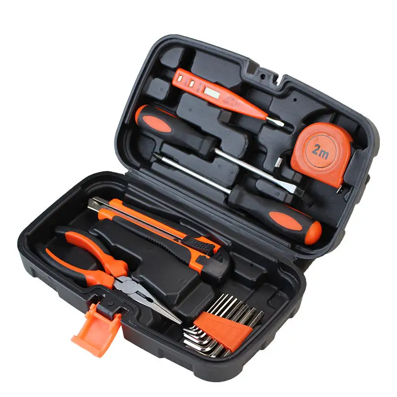 15pcs Kit de quincaillerie Ensembles d'outils de réparation ménagers Boîte à outils professionnelle Outils à main