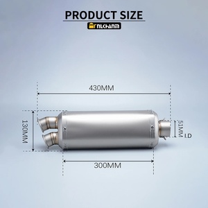 Nouveau silencieux d'échappement de moto en acier de 51 mm avec DB Killer à double trou ADV F800/F750/Z900/MT09/R7/MT03/ZX4R/R6 <span class=keywords><strong>N</strong></span>.<span class=keywords><strong>L</strong></span>.<span class=keywords><strong>K</strong></span>.HANN 1 an - Product Image 2