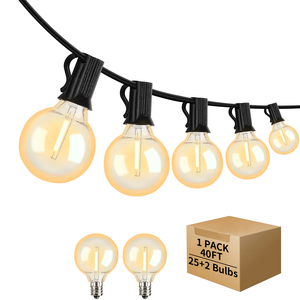 Ấm Trắng G40 Edison <span class=keywords><strong>Globe</strong></span> LED <span class=keywords><strong>String</strong></span> Lights IP65 không thấm nước ngoài trời Vườn dây đèn cho lễ hội kỳ nghỉ và năm mới trang trí nội thất - Product Image 1