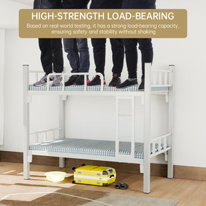 Thickened Heavy-Duty Two-Tier Modern Metal Bunk <b>Beds</b> Iron Art <b>Frame</b> Two-Person High-<b>Low</b> Space Saving Eco-Friendly <b>Beds</b> for - Product Image 4