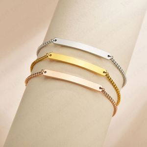Adjustable Metal Baby Boy Custom Name Stainless Steel <b>Rope</b> <b>Bracelets</b> Bead Bar Engraving <b>Bracelet</b> Gold - Product Image 2