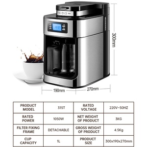 Machine à café de haute qualité, broyage automatique frais, Americano à domicile, petit broyage, machine à café tout-en-un, machine à café à filtre pour le bureau - Product Image 2