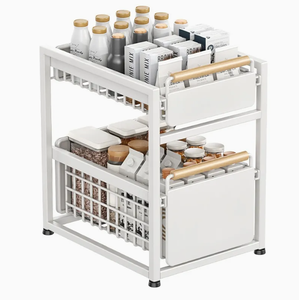 Organizzatori di cucina e di stoccaggio sotto il <span class=keywords><strong>lavandino</strong></span> in acciaio al carbonio metallo tirare fuori spezia Rack per <span class=keywords><strong>lavandino</strong></span> di <span class=keywords><strong>scarico</strong></span> - Product Image 2