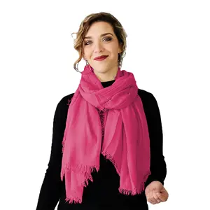 100 % Bambusschal für Damen und Herren - 100 % Made in Italy Kleidung Eigenmarke - Frühjahr und Sommer Schals Schalen Fuchsia