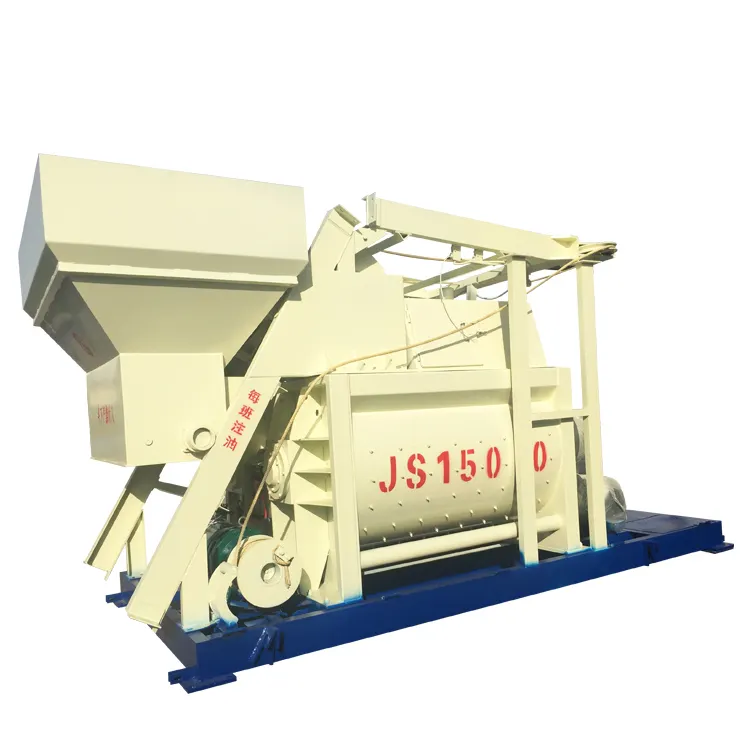 Double Shaft Semi Trailer JS1500 Cement Mixing Machine
