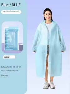 Chubasquero PE desechable impermeable alargado de espesor para adultos para hombres, mujeres, niños, emergencia, senderismo al aire libre, equitación, Camping - Product Image 5
