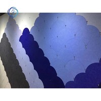Panneaux muraux acoustiques hexagonaux décoratifs en feutre polyester PET rouge et bleu, absorbants le son, autocollants