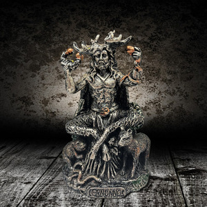 Statua di Cernunnos, Dio Cornuto, in Resina, Figurina Guardiano della Foresta, Scultura Mitologica <span class=keywords><strong>del</strong></span> <span class=keywords><strong>Signore</strong></span> degli Animali, Decorazione Pagana per Casa e Ufficio - Product Image 5