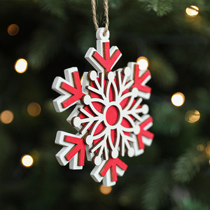 Adorno Navideño de Madera con Forma de Copo de Nieve de Nicro <span class=keywords><strong>Original</strong></span> Factory, Decoración Colgante para el Hogar, Artículos para Fiestas Navideñas - Product Image 5