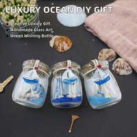 Bouteille à vœux en verre artisanal, bocal en forme de voilier, décoration de table DIY, cadeau de Noël et du Nouvel An