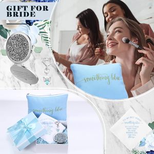 Set <span class=keywords><strong>de</strong></span> Regalo <span class=keywords><strong>de</strong></span> Boda Azul, Pañuelo Bordado, Ramo <span class=keywords><strong>de</strong></span> Ángel, Bolsa <span class=keywords><strong>de</strong></span> Cosméticos para <span class=keywords><strong>Novia</strong></span>, Caja Compacta - Product Image 5