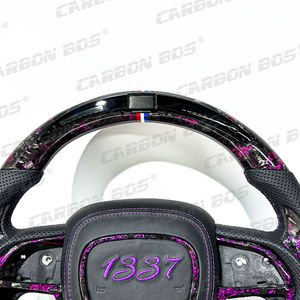 Volante Deportivo de Fibra de Carbono y Cuero Morado con LED, Directo de Fábrica, para Dodge Charger Challenger <span class=keywords><strong>SRT</strong></span> 2019 2020 2021 2022 2023 - Product Image 3