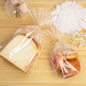 Bolsas Grandes <span class=keywords><strong>de</strong></span> Plástico Reciclable para Panadería, Impermeables, con Asa Estampada en Caliente, para Pan Casero, Ensaladas, Pasteles, Piruletas y Productos para Bebés - Product Image 2