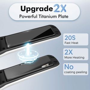 Plancha de Pelo Profesional 2 en 1 con Pantalla LCD, Placas de Cerámica Eléctricas para Uso Doméstico con Tecnología de Iones Negativos - Product Image 2