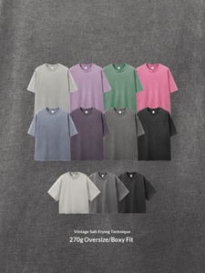 Camiseta Dune Primavera/Verano 270G, 100% Algodón Lavado, Estilo Retro, Marca Moderna, Estilo Europeo y Americano, Oversize, Manga Corta - Product Image 2