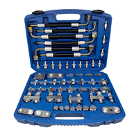 Kit de détection de fuites de climatisation automobile 77 pièces, outil de test de fuites de climatisation en laiton avec connecteurs pour voiture, camion, véhicule
