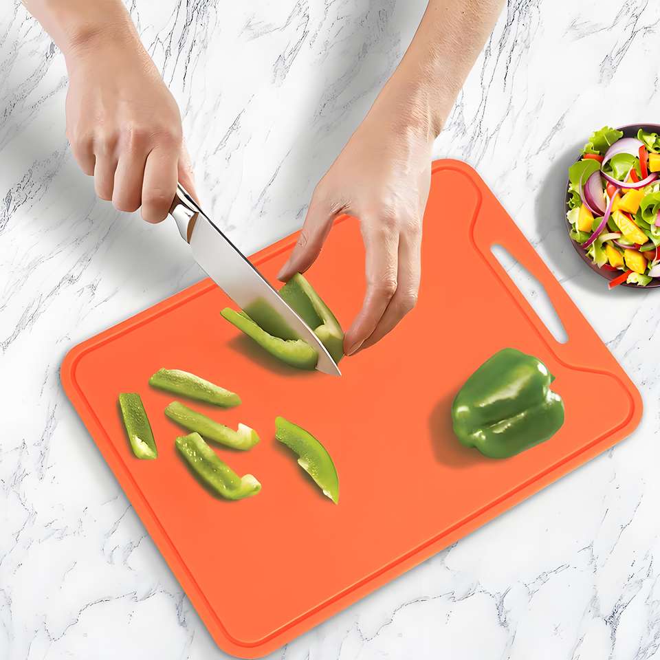 View of Reversible Eco-Friendly Rectangle Silicone Cutting Board Non-slip ...