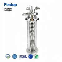 Condenseur de reflux sanitaire en acier 304 moulé, avec dioptrie de visualisation pour serpentin de refroidissement, déphlegmateur et dispositif de distillation à raccord Tri-clamp 2" OD64mm