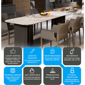 Luxury Marble Dining <strong>Table</strong> Set Polished Quartz Dining <strong>Table</strong> <strong>Stable</strong> Golden Leg <strong>Table</strong> - Product Image 6
