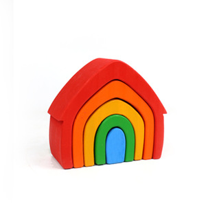 High Quality Rainbow Stacking Toys Unisex Educational Wooden <b>Block</b> Set Beautiful Puzzle in Box Packaging - Product Image 3