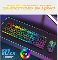Honcam Oem Rgb oyun tam boyut 104 tuşları arkadan aydınlatmalı Usb kablolu oyun klavyeler ve fare Combo