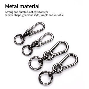 Kim Loại Xoay <span class=keywords><strong>Snap</strong></span> Móc leo núi Xe Keychain cho da thủ công dây đeo vành đai Webbing móc móc móc cổ điển O vòng chìa khóa - Product Image 4