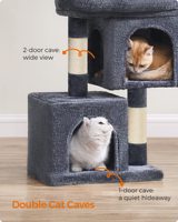 Arbre à chat Starmoon, tour pour chat, condo en peluche pour chats de grande taille jusqu'à 7,2 kg, griffoir, gris foncé