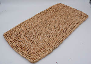 Alfombra Rectangular de Jacinto de Agua Natural, Cojín Tejido a Mano, Sostenible, para Interiores y Exteriores - Product Image 5