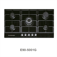 Usine de plaques de cuisson à gaz 90CM de haute qualité OEM/ODM cuisinière à 5 brûleurs intégrée cuisinière à gaz haut de gamme/tables de cuisson en verre pour hôtel domestique