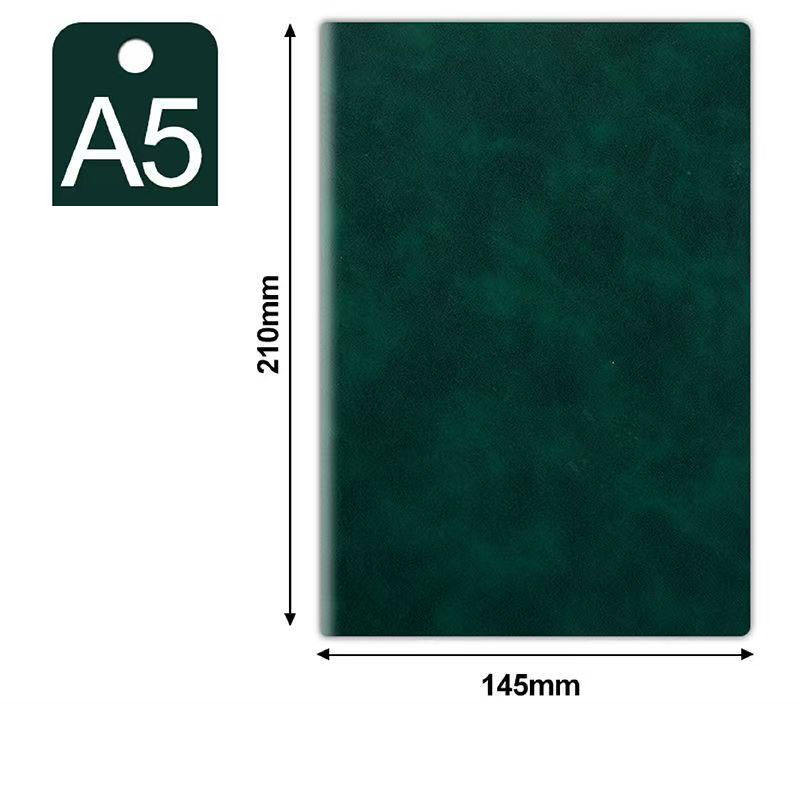 Cuir PU souple vert A5