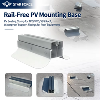 Support de montage solaire photovoltaïque étanche pour toit plat en TPO PVC SBS |   Résistant au vent 2400Pa |   Fabricant OEM direct