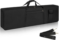 88 Keys Portable Nylon Foldable Lightweight Durable Padded Black Keyboard Case for Electric Piano Gig Bag Adjustable Shoulder