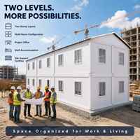 Maison préfabriquée à double étage en conteneur, bâtiment modulaire multi-pièces pour bureau de projet et logement des travailleurs