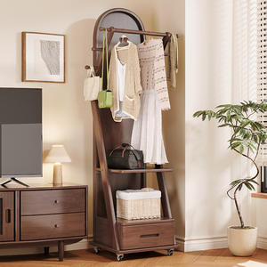 <span class=keywords><strong>Appendiabiti</strong></span> in legno massello con <span class=keywords><strong>specchio</strong></span> di essiccazione integrato <span class=keywords><strong>e</strong></span> <span class=keywords><strong>appendiabiti</strong></span> camera da letto per uso domestico rimovibile per soggiorno - Product Image 6