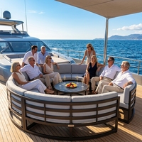 Canapé d'extérieur modulaire haut de gamme en aluminium, avec coussins imperméables, pour terrasse et jardin, qualité commerciale