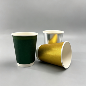 Gobelets à café en papier métallisé de luxe à double paroi, revêtement PE, imperméables, logo personnalisé, fabrication en usine - Product Image 2