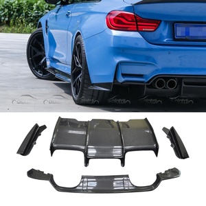 PSM Style Rear Bumper Shark Fins Spoiler Wing Lip <b>Splitters</b> for BMW F80 M3 F82 F83 M4 Carbon Diffuser - Product Image 4
