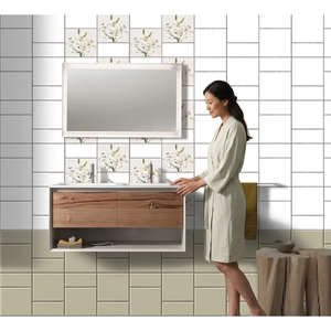 Estilo europeo 12x18 Color gris claro Digital alto brillo 30x45cm acabado esmaltado entrelazado 300x450mm azulejos de pared de cerámica para el hogar - Product Image 5