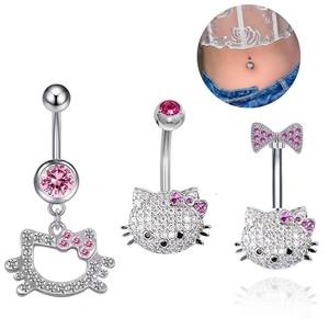 Lindo <span class=keywords><strong>gato</strong></span> <span class=keywords><strong>ombligo</strong></span> anillo moda mujer Acero inoxidable Piercing joyería circón <span class=keywords><strong>ombligo</strong></span> Stud joyería para bodas fiestas - Product Image 3