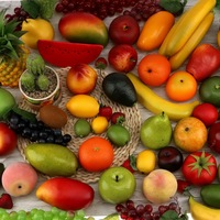 Fruits artificiels en plastique (poire, pomme, banane, pêche, kiwi, orange, cerise) pour décoration, fruits artificiels réalistes et recyclables, modèle de cuisine