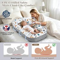 Tapis d'éveil, 100% coton, tapis de jeu 2-en-1 pour bébé, lavable en machine, nouveau-né, portable, cadeaux de naissance
